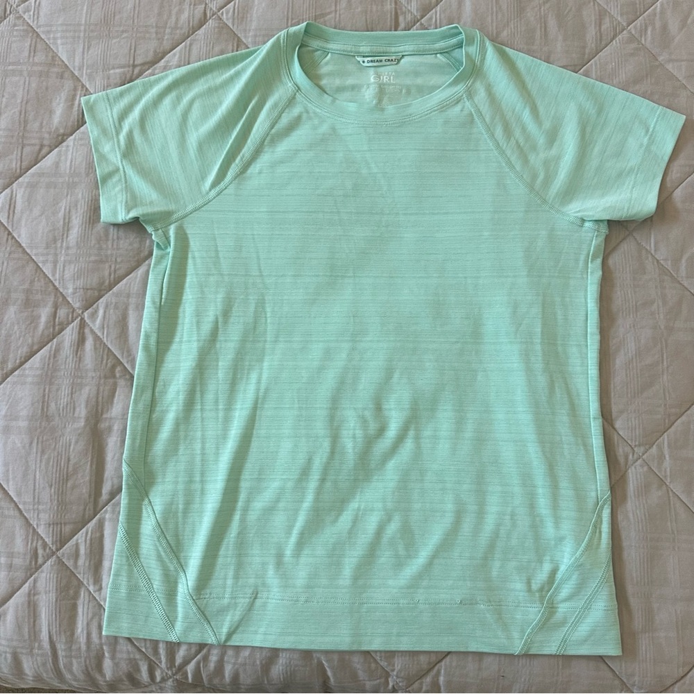 Athleta Girl Light Green Short Sleeve Catching Rays UPF Tee- Sz 12/L